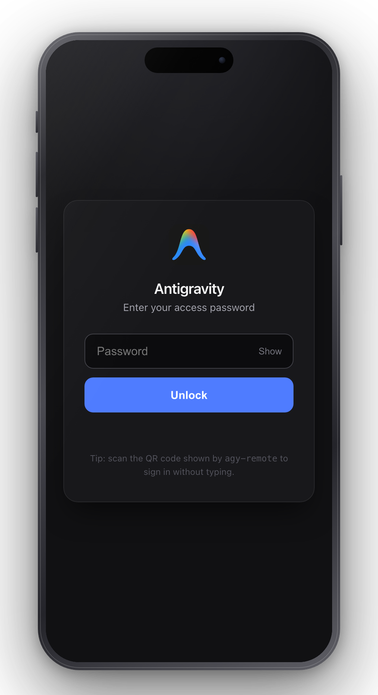 The login screen on a phone